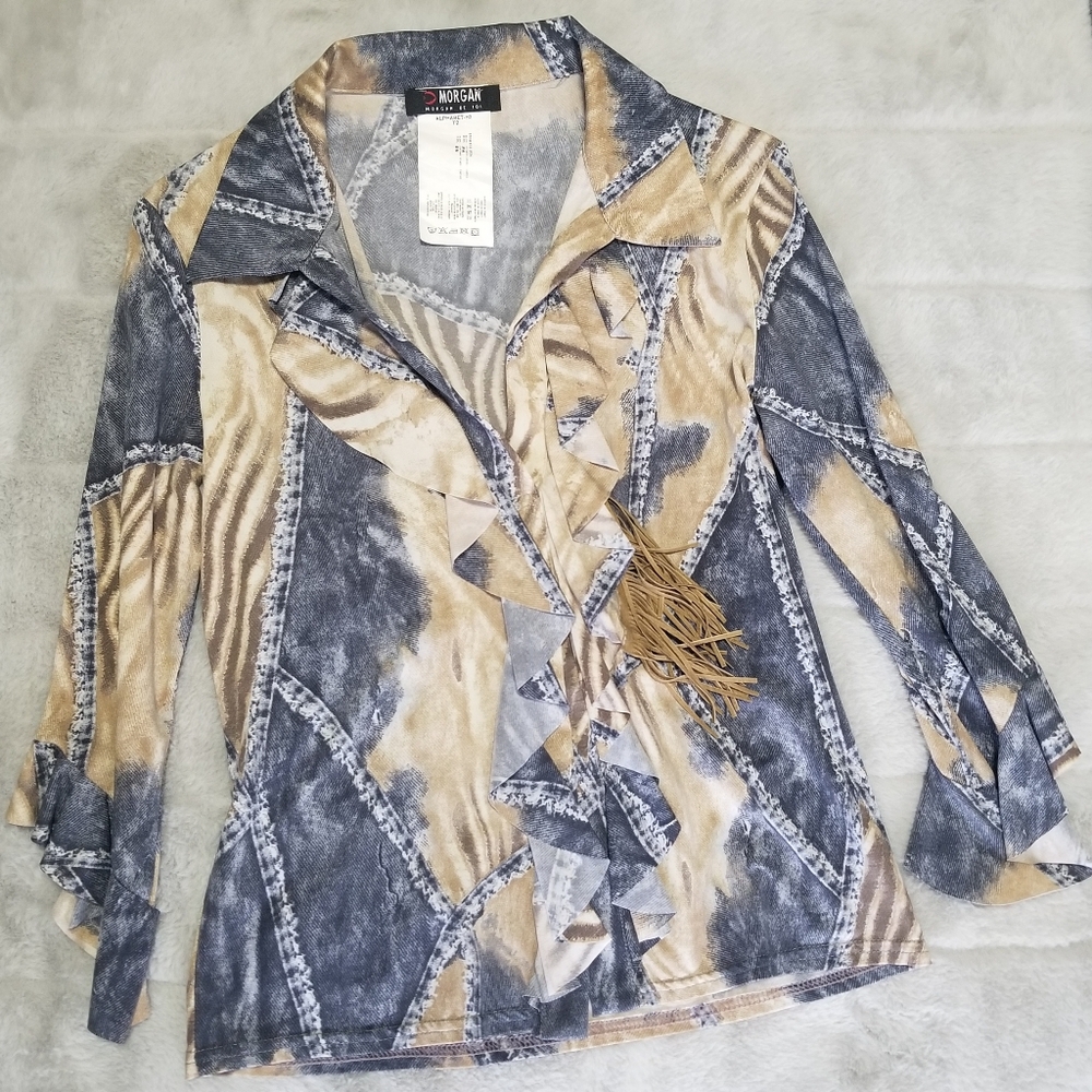 Morgan de Toi Shirt V- neckline Size M